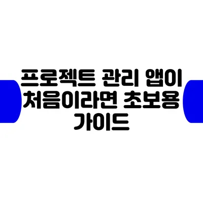 프로젝트 관리 앱이 처음이라면? 초보용 가이드