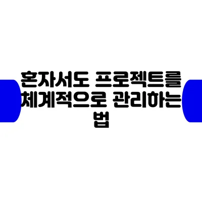 혼자서도 프로젝트를 체계적으로 관리하는 법