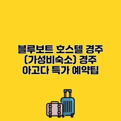 블루보트 호스텔 경주 (가성비숙소) 경주 아고다 특가 예약팁