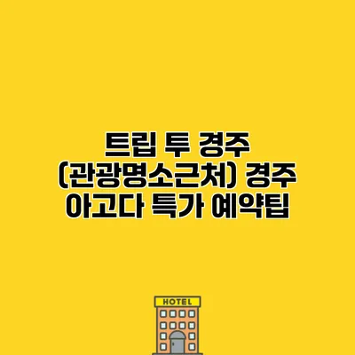트립 투 경주 (관광명소근처) 경주 아고다 특가 예약팁