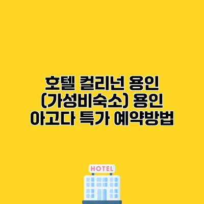 호텔 컬리넌 용인 (가성비숙소) 용인 아고다 특가 예약방법