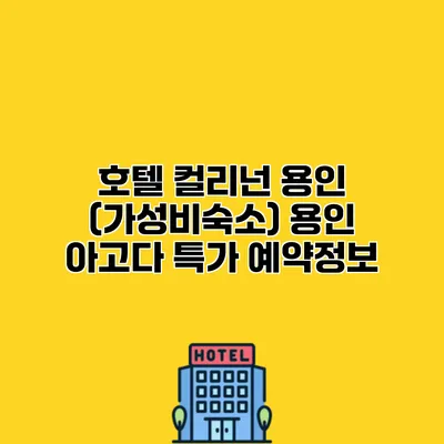 호텔 컬리넌 용인 (가성비숙소) 용인 아고다 특가 예약정보