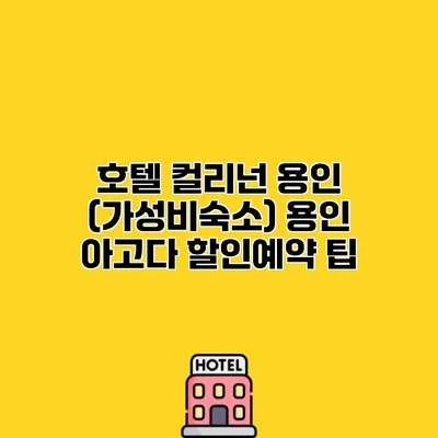 호텔 컬리넌 용인 (가성비숙소) 용인 아고다 할인예약 팁