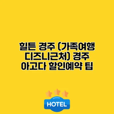 힐튼 경주 (가족여행 디즈니근처) 경주 아고다 할인예약 팁